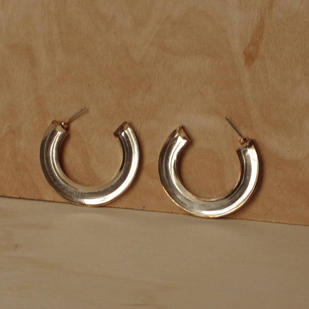 A NEW DAY Glass Hoop Earrings Gold Stud